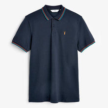 Load image into Gallery viewer, Navy Tipped Regular Fit Poloshirt - Allsport
