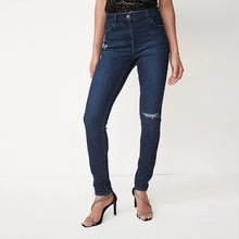 Load image into Gallery viewer, Dark Blue Ripped Skinny Jeans - Allsport
