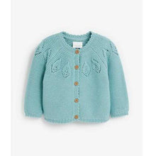 Load image into Gallery viewer, Teal Pointelle Detailed Cardigan (0mths-18 mnths) - Allsport
