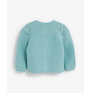 Teal Pointelle Detailed Cardigan (0mths-18 mnths) - Allsport