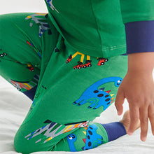 Load image into Gallery viewer, Blue/Green/Yellow Animals Snuggle Pyjamas 3 Pack (12mths-6yrs)
