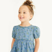 Load image into Gallery viewer, Puff Sleeve Denim Dress (3mths-6yrs) - Allsport
