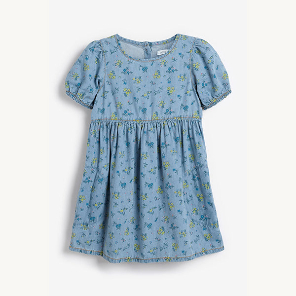 Puff Sleeve Denim Dress (3mths-6yrs) - Allsport