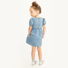 Load image into Gallery viewer, Puff Sleeve Denim Dress (3mths-6yrs) - Allsport
