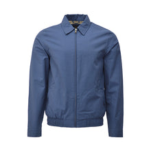 Load image into Gallery viewer, Mid Blue Shower Resistant Collared Harrington Jacket
