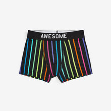 Load image into Gallery viewer, Black/Fluro Print 5 Pack Trunks (5-14yrs)
