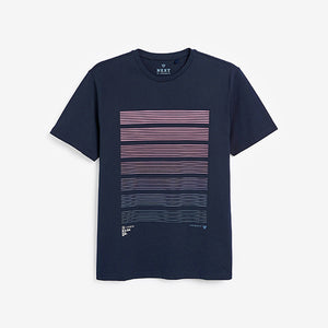 Navy Bar Graphic T-Shirt - Allsport