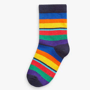 Bright 7 Pack Stripe Cotton Rich Socks (Older) - Allsport