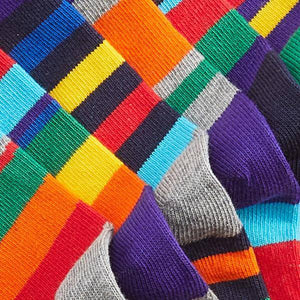 Bright 7 Pack Stripe Cotton Rich Socks (Older) - Allsport