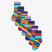 Load image into Gallery viewer, Bright 7 Pack Stripe Cotton Rich Socks (Older) - Allsport
