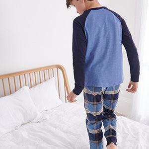 Blue Check Pyjamas 2 Pack (3-12yrs)
