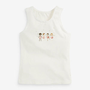 Pink/White Fairy 3 Pack Vests (1.5-12yrs)