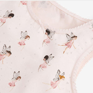 Pink/White Fairy 3 Pack Vests (1.5-12yrs)