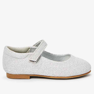 Glitter Mary Jane Silver Shoes  (Younger) - Allsport