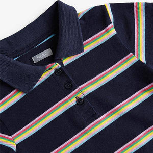 Navy Polo Stripe Dress (3-12yrs) - Allsport