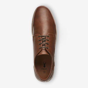 Tan Brown Cupsole Derby Shoes