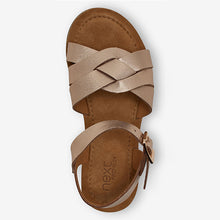 Load image into Gallery viewer, Rose Gold Premium Woven Leather Sandals (Older Girls)
