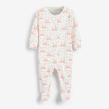 Load image into Gallery viewer, Monochrome Bunny 3 Pack Baby Sleepsuits (0-18mths)
