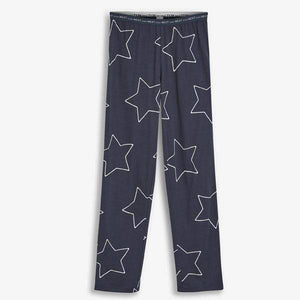 Navy Star Cotton Blend Pyjamas - Allsport