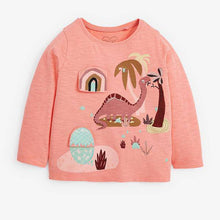 Load image into Gallery viewer, Peach Dino Interactive T-Shirt (3mths-6yrs) - Allsport
