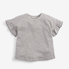 Load image into Gallery viewer, Monochrome Stripe Frill Sleeve T-Shirt (3mths-6yrs) - Allsport
