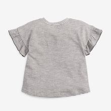 Load image into Gallery viewer, Monochrome Stripe Frill Sleeve T-Shirt (3mths-6yrs) - Allsport

