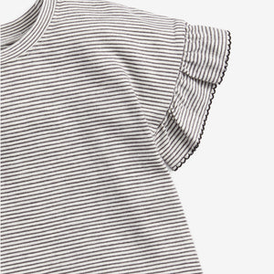 Monochrome Stripe Frill Sleeve T-Shirt (3mths-6yrs) - Allsport