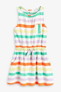 Twist Back Dress Fluro Stripe - Allsport