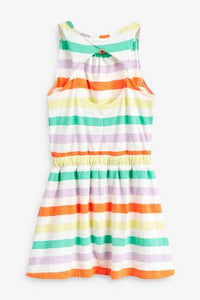 Twist Back Dress Fluro Stripe - Allsport