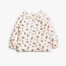 Load image into Gallery viewer, White Floral Collar Top (6mths-5yrs) - Allsport
