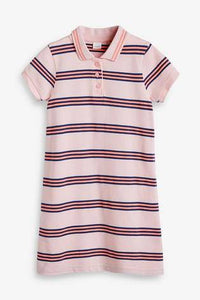 Polo Stripe Dress Pink / Fluro - Allsport