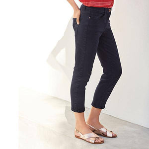 Navy Cropped Straight Jeans - Allsport