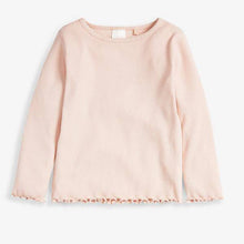 Load image into Gallery viewer, Pale Pink Long Sleeve Rib T-Shirt (3mths-6yrs) - Allsport
