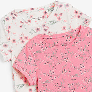 Pink/Cream Floral Print 2 Pack Nighties (3-12yrs)
