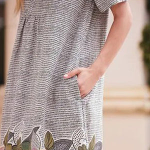Blush Print Linen Blend Kaftan Dress - Allsport