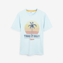 Load image into Gallery viewer, Light Blue Graphic &quot;Take It Easy &quot; T-Shirt - Allsport
