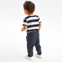 Load image into Gallery viewer, Navy Blue Loose Fit Pull-On Chino Trousers (3mths-5yrs)
