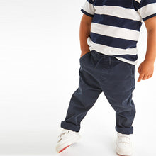 Load image into Gallery viewer, Navy Blue Loose Fit Pull-On Chino Trousers (3mths-5yrs)
