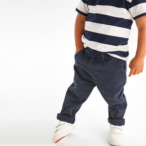 Navy Blue Loose Fit Pull-On Chino Trousers (3mths-5yrs)