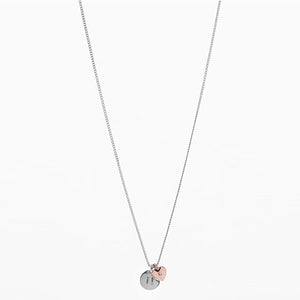 Silver Tone/Gold Rose Tone Heart Initial Necklace - Allsport