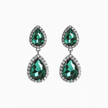 Load image into Gallery viewer, Green Crystal Drop Earrings - Allsport
