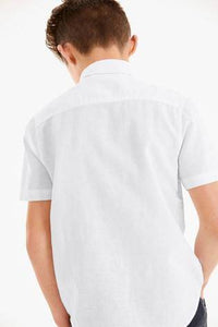 Linen Mix Shirt White  (3 to 12 yrs) - Allsport