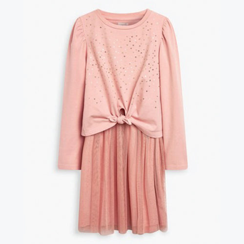 Pink Sequin Mesh Dress (3-12yrs) - Allsport