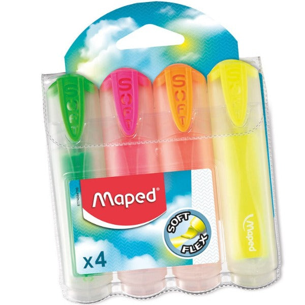 POUCH 4 FLUORESCENT MARKER SOFT TRANSLUCENT MAPED