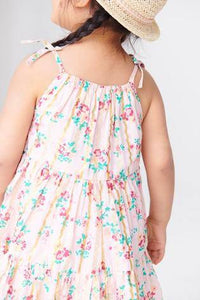 Pink Ditsy Tiered Cotton Sundress - Allsport