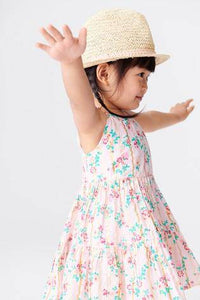 Pink Ditsy Tiered Cotton Sundress - Allsport