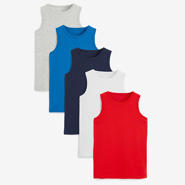 Multi Colour 5 Pack Vests (1.5-12yrs)