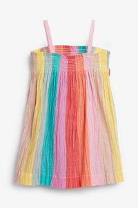 Rainbow Print Shirred Sundress - Allsport