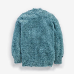 Blue Fluffy Long Cardigan (3-12yrs) - Allsport