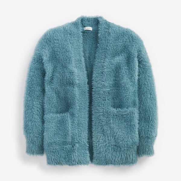 Blue Fluffy Long Cardigan (3-12yrs) - Allsport